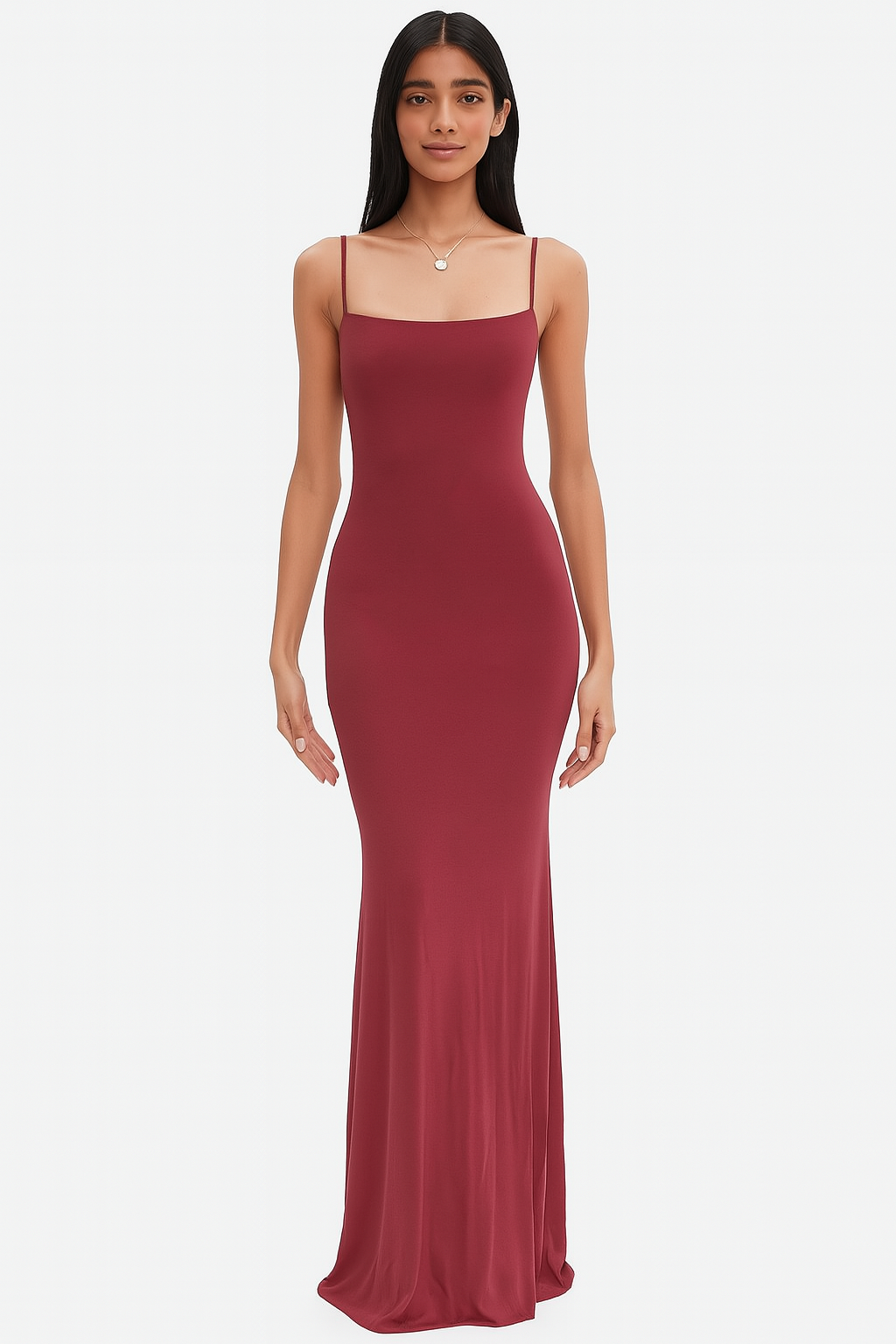 ZARINA – FIGURBETONTES MAXIKLEID MIT SPAGHETTITRÄGERN