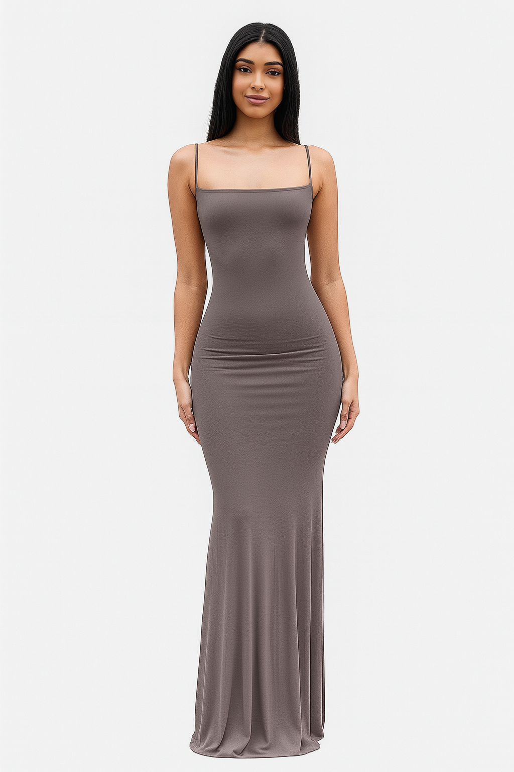 ZARINA – FIGURBETONTES MAXIKLEID MIT SPAGHETTITRÄGERN