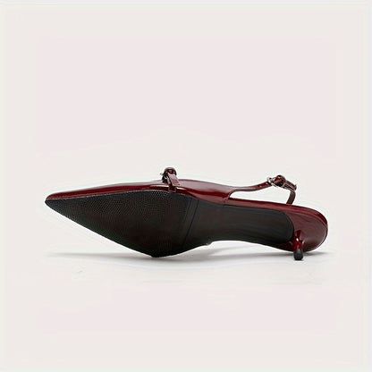 ELISA – SPITZ ZULAUFENDE SLINGBACK-PUMPS MIT KITTEN HEEL
