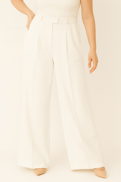 ADA ANZUGHHOSE MIT WEITEM BEIN UND BUNDFALTEN