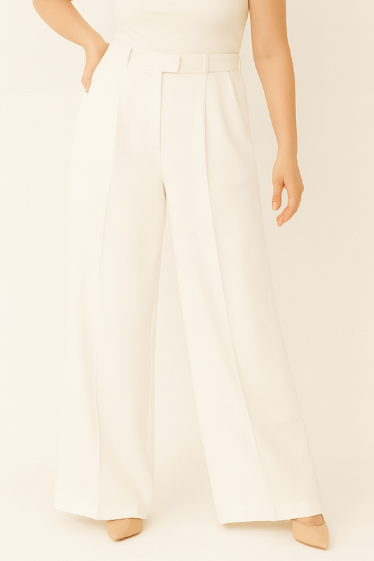 ADA ANZUGHHOSE MIT WEITEM BEIN UND BUNDFALTEN