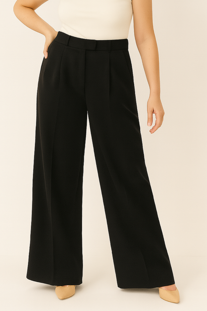 ADA ANZUGHHOSE MIT WEITEM BEIN UND BUNDFALTEN