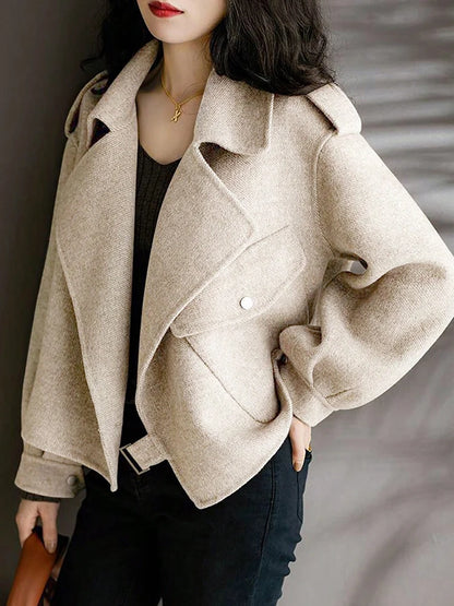 FLORENCIA BOMBERJACKE MIT GÜRTELDETAILS IN BEIGE