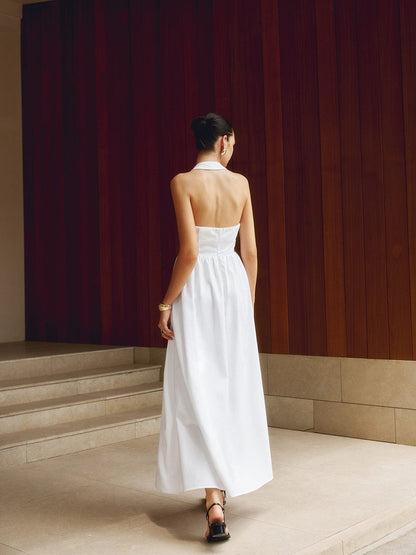 LEONORA MAXIKLEID – EIN RAFFINIERTES RÜCKENFREIES SOMMERKLEID FÜR FRAUEN