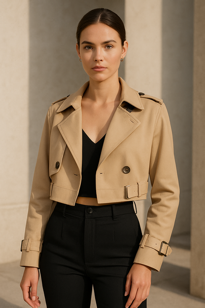 CROPPED TRENCHCOAT MIT GÜRTEL