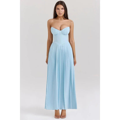 ELVIRA STRANDKLEID – LUXURIÖSES SCHULTERFREIES MAXIKLEID FÜR DAMEN