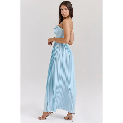 ELVIRA STRANDKLEID – LUXURIÖSES SCHULTERFREIES MAXIKLEID FÜR DAMEN