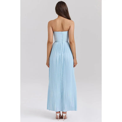 ELVIRA STRANDKLEID – LUXURIÖSES SCHULTERFREIES MAXIKLEID FÜR DAMEN