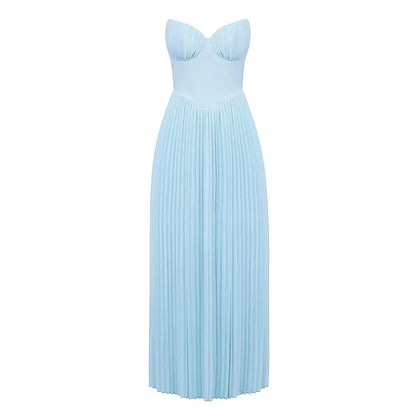 ELVIRA STRANDKLEID – LUXURIÖSES SCHULTERFREIES MAXIKLEID FÜR DAMEN