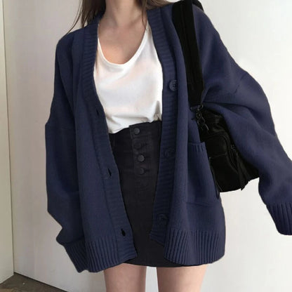 ELENORA CARDIGAN – OVERSIZE STRICKJACKE MARINEBLAU
