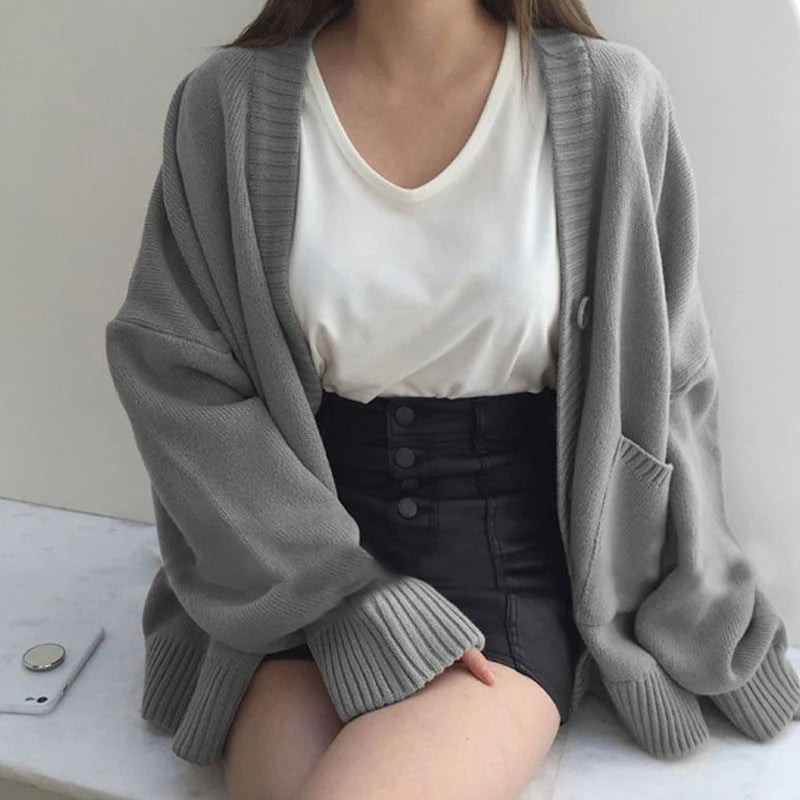 ELENORA CARDIGAN – OVERSIZE STRICKJACKE MARINEBLAU