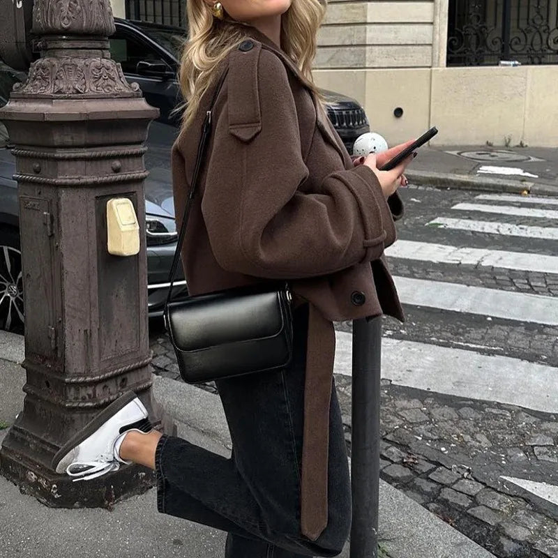 LORENT PEACOAT – KURZMANTEL IN ELEGANTEM BRAUN