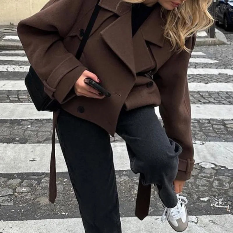 LORENT PEACOAT – KURZMANTEL IN ELEGANTEM BRAUN