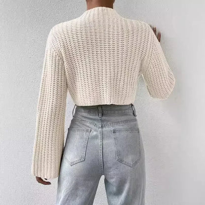 AYLA STRICKPULLOVER – CROPPED DESIGN MIT WEITEM ÄRMEL