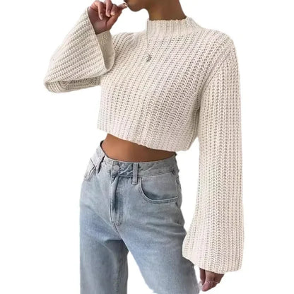 AYLA STRICKPULLOVER – CROPPED DESIGN MIT WEITEM ÄRMEL