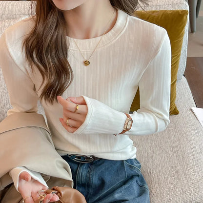 VARESE LONGSLEEVE SHIRT AUS RIPPSTRICK MIT RUNDHALS