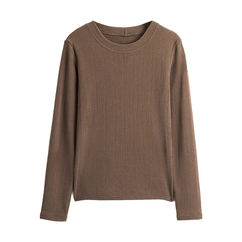 VARESE LONGSLEEVE SHIRT AUS RIPPSTRICK MIT RUNDHALS