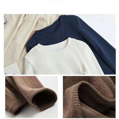 VARESE LONGSLEEVE SHIRT AUS RIPPSTRICK MIT RUNDHALS