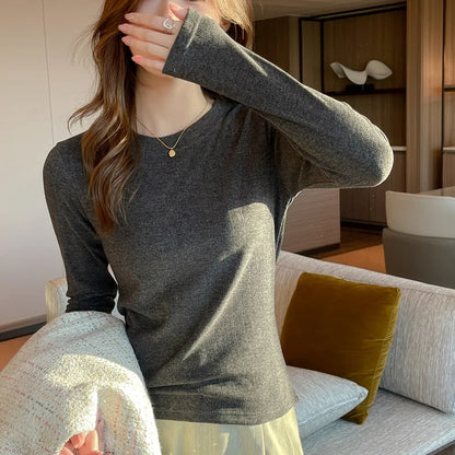 VARESE LONGSLEEVE SHIRT AUS RIPPSTRICK MIT RUNDHALS