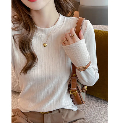 VARESE LONGSLEEVE SHIRT AUS RIPPSTRICK MIT RUNDHALS