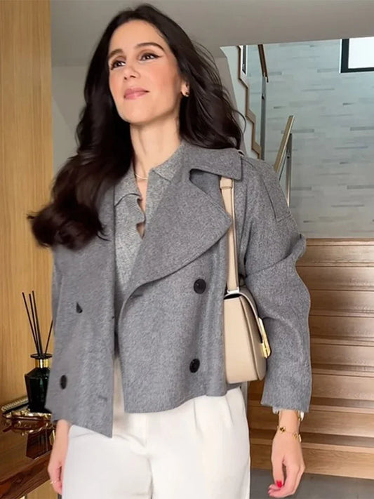 LOUVIERS KURZJACKE AUS WOLLMIX MIT KNOPFDETAILS