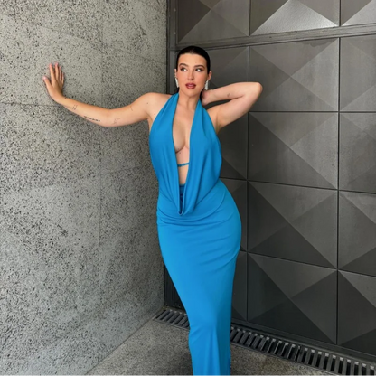 Elagant Halfter ärmellose lange Kleider für Frauen sexy Rückenless Hip -Paket Frauen langes Kleid 2024 Sommer Lady Evening Party Robe 8