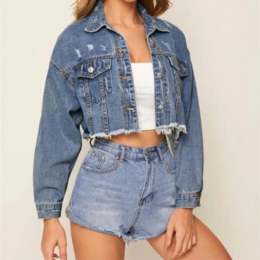 MARISSA JEANSJACKE – CROPPED DESIGN MIT LANGARM