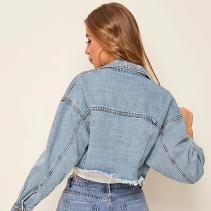 MARISSA JEANSJACKE – CROPPED DESIGN MIT LANGARM