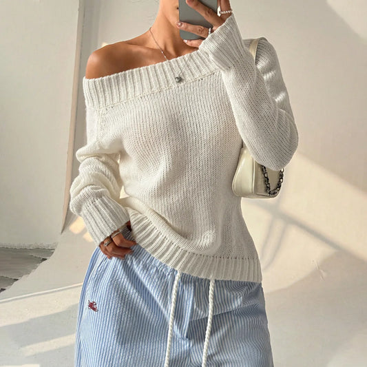 MARIBEL STRICKPULLOVER – OFF-SHOULDER & ELEGANT