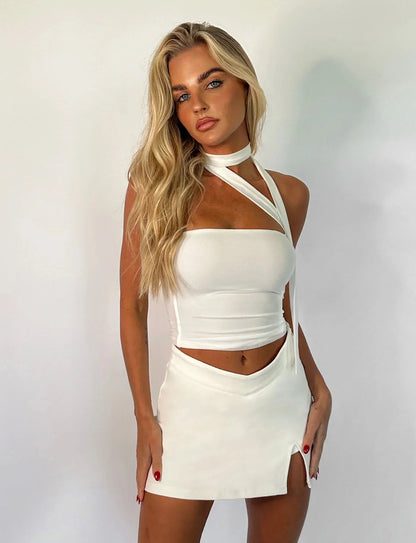 Helga | Minimalistisches Sommer-Style ärmelloses Neckholder Top 4