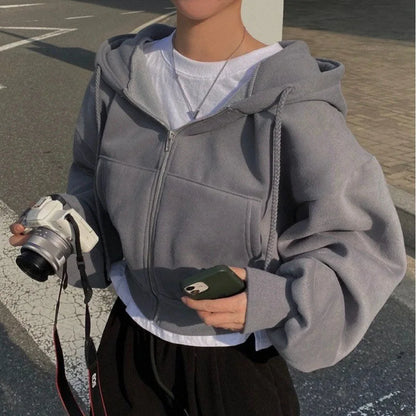 LILOU ZIP-HOODIE – OVERSIZE MIT KAPUZE UND KANGAROOTASCHE