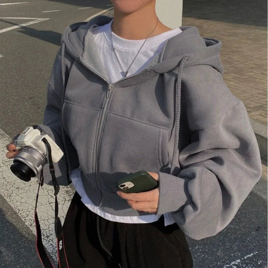 LILOU ZIP-HOODIE – OVERSIZE MIT KAPUZE UND KANGAROOTASCHE