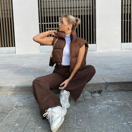 LIVIA STEPPWESTE MIT HOHEM KRAGEN