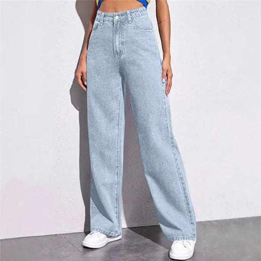 LEORA HIGH-WAIST JEANS – WEITE DAMENJEANS MIT GERADEM BEIN