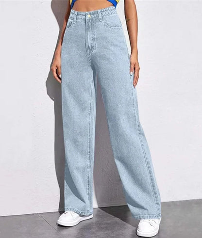 LEORA HIGH-WAIST JEANS – WEITE DAMENJEANS MIT GERADEM BEIN