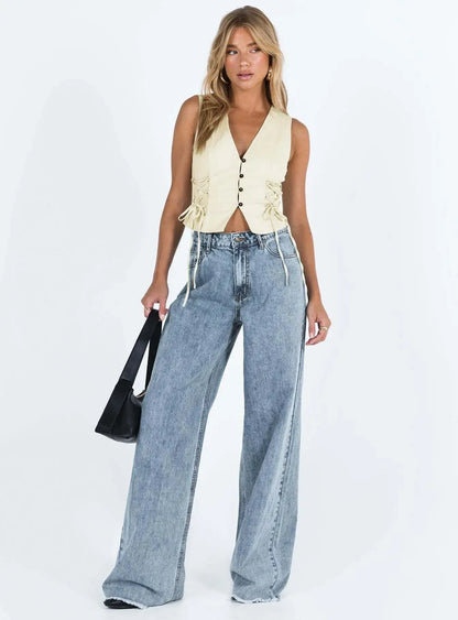TULUM WIDE LEG JEANS AUS DENIM MIT HIGH WAIST UND GERADER PASSFORM