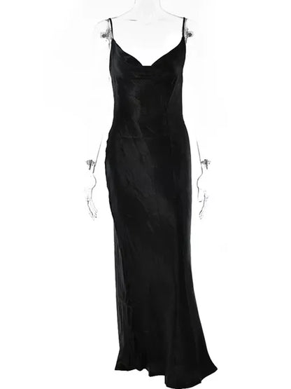 Julissa mo sexy Spaghetti -Riemen Rückenless Maxi Kleid Frauen Satin Satin Schnürung Trompete Abendkleid Elegante Bodycon Party Kleider 2024 8