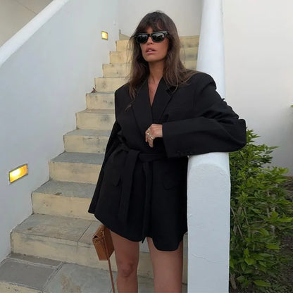ALMERIA BLAZER – ELEGANTER TAILLENBLAZER MIT GÜRTEL FÜR DAMEN