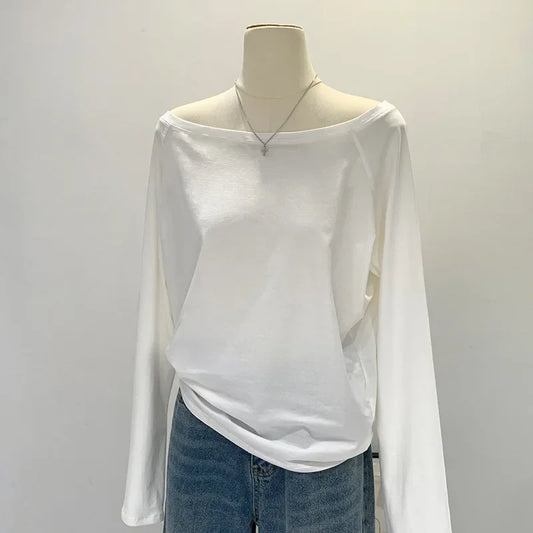 AYLIN COTTON LANGARMSHIRT MIT SCHULTERAUSSCHNITT