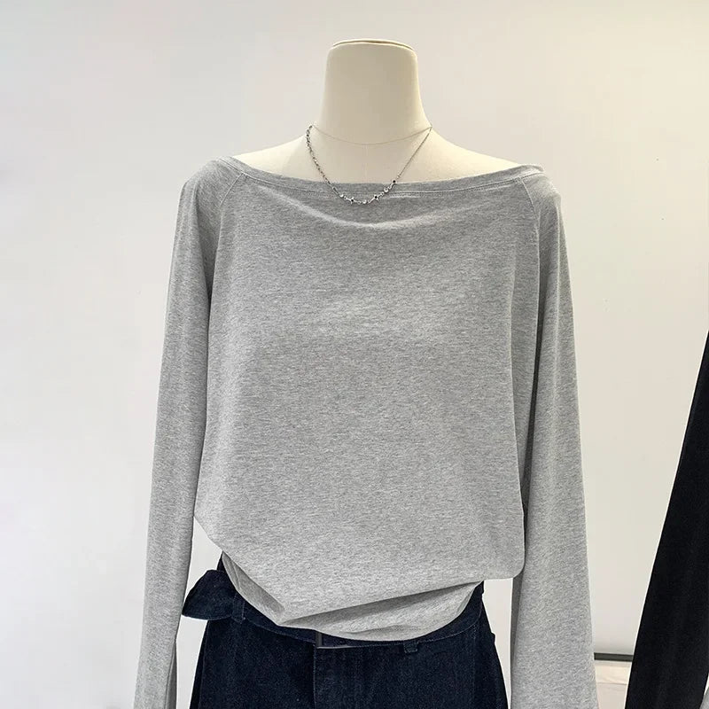 AYLIN COTTON LANGARMSHIRT MIT SCHULTERAUSSCHNITT