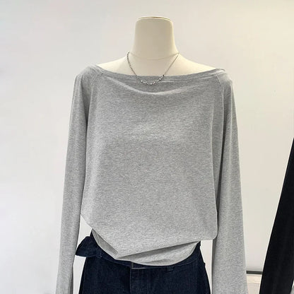 AYLIN COTTON LANGARMSHIRT MIT SCHULTERAUSSCHNITT