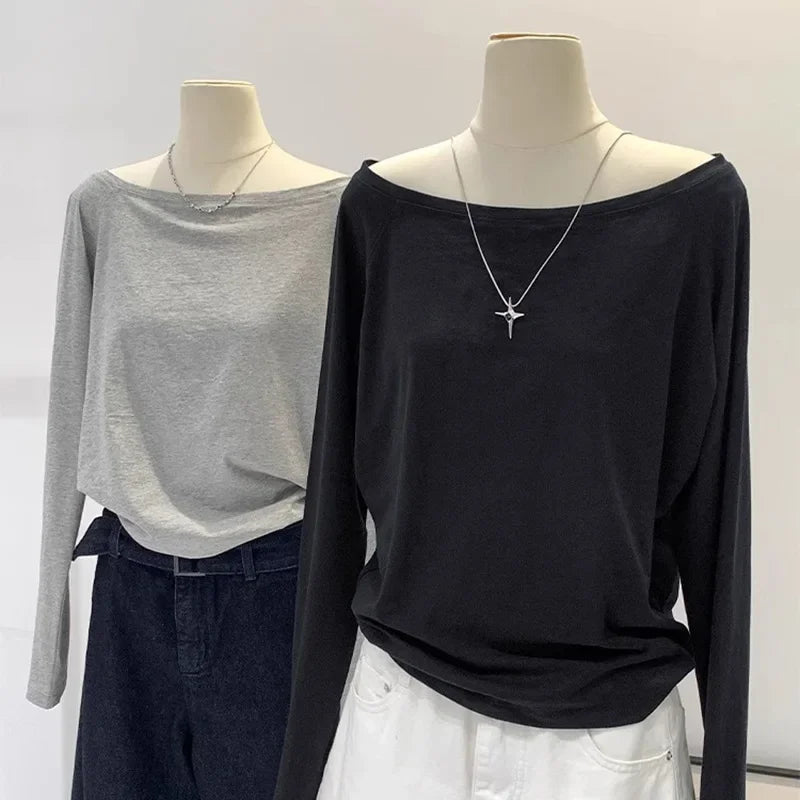 AYLIN COTTON LANGARMSHIRT MIT SCHULTERAUSSCHNITT