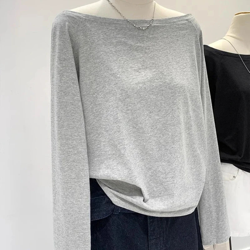 AYLIN COTTON LANGARMSHIRT MIT SCHULTERAUSSCHNITT