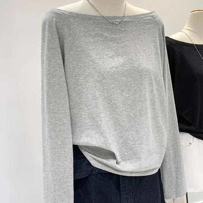 AYLIN COTTON LANGARMSHIRT MIT SCHULTERAUSSCHNITT