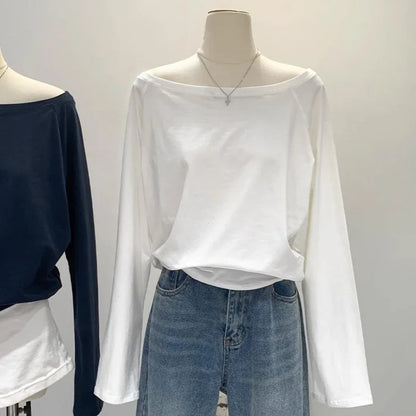 AYLIN COTTON LANGARMSHIRT MIT SCHULTERAUSSCHNITT