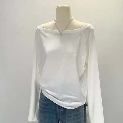 AYLIN COTTON LANGARMSHIRT MIT SCHULTERAUSSCHNITT