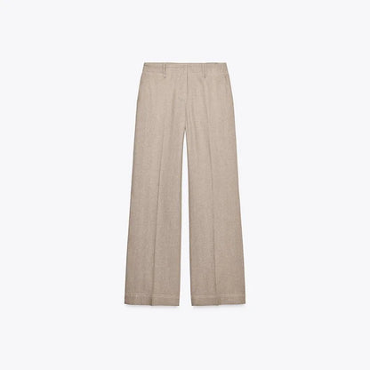 VALENCIA ZWEITEILER MIT CROP JACKE UND WEITER HOSE IN LEINEN-OPTIK