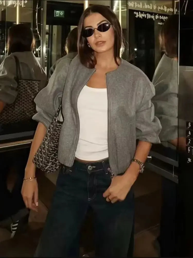 MIREYA BOMBERJACKE MIT RUNDHALS