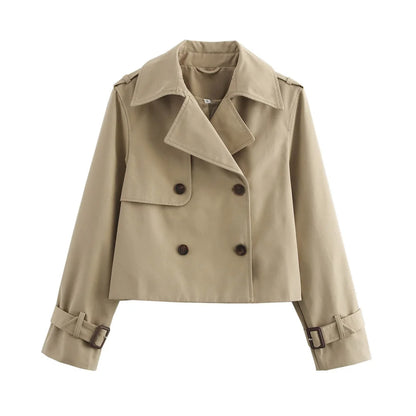 OSORIA CROPPED TRENCHJACKE MIT DOPPELKNOPF-VERSCHLUSS
