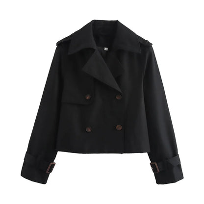 OSORIA CROPPED TRENCHJACKE MIT DOPPELKNOPF-VERSCHLUSS